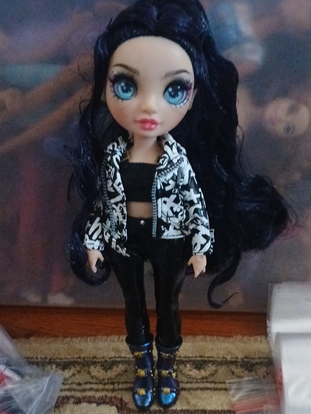 Rainbow High WithBlack & White Graphic Cropped Jacket
